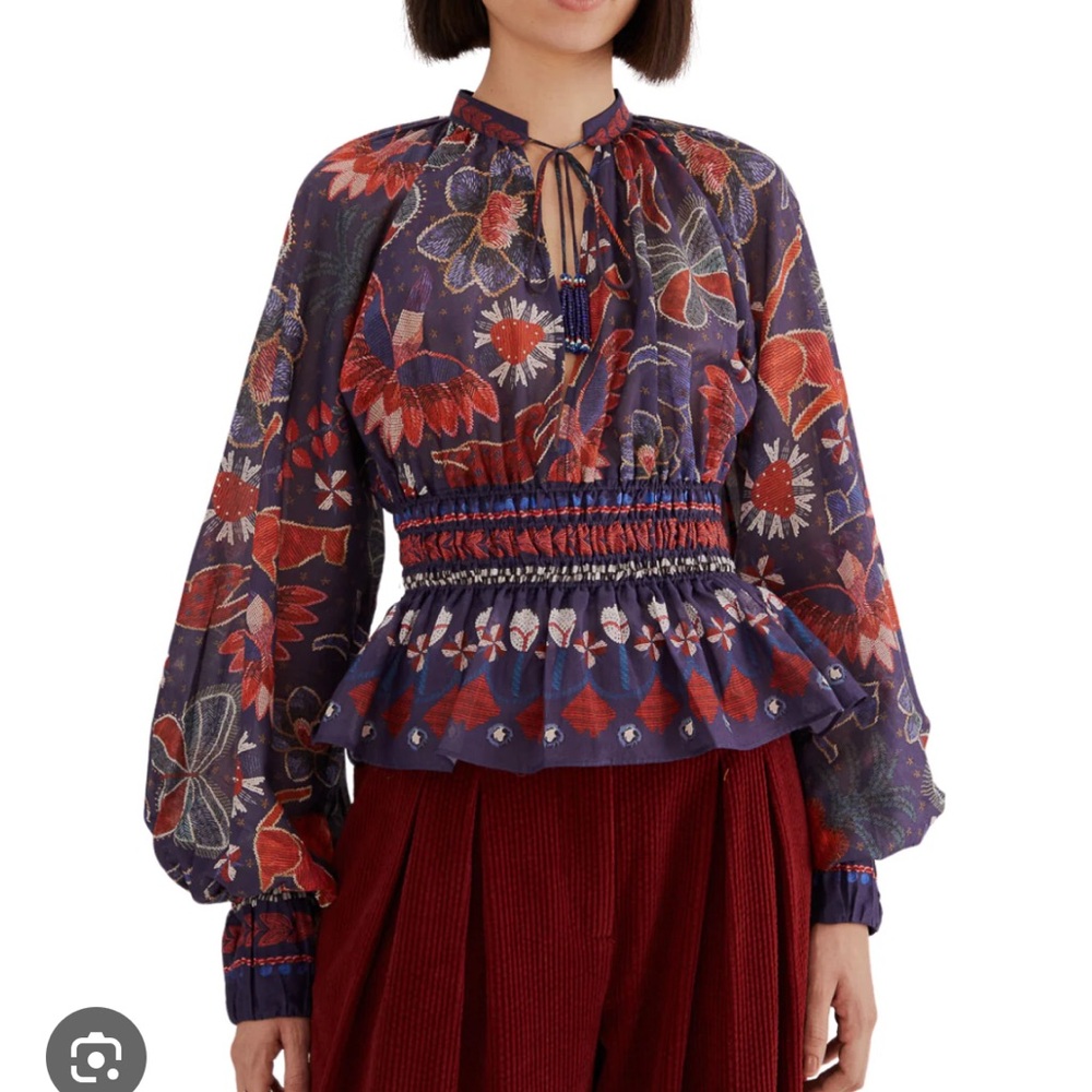Farm Rio NWT Tropical Shine V Neckline Blouse
